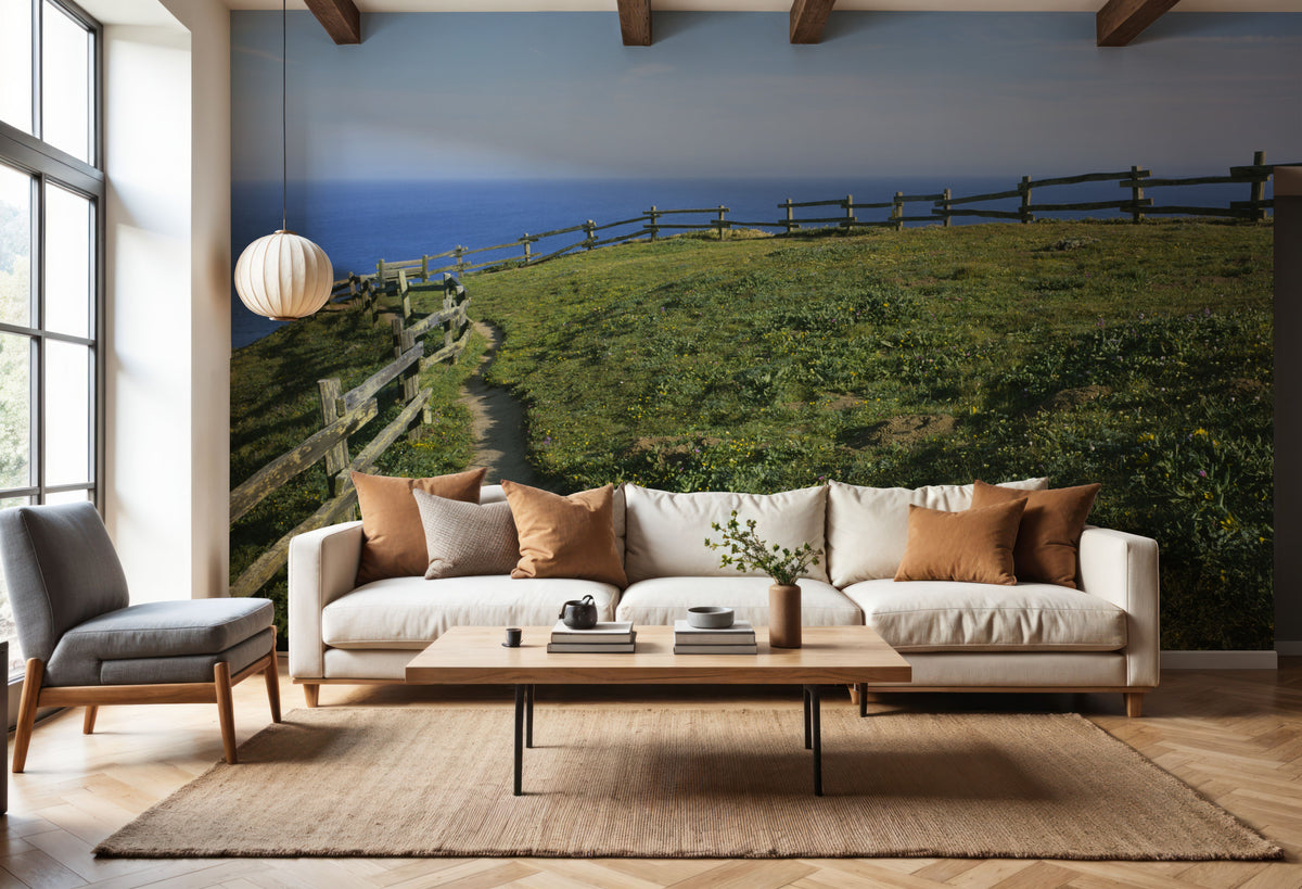 Coastal Wildflower Path Mural Wallpaper - room preview 05
