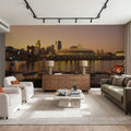 Riverfront Sunset Panorama Mural Wallpaper - room preview 05