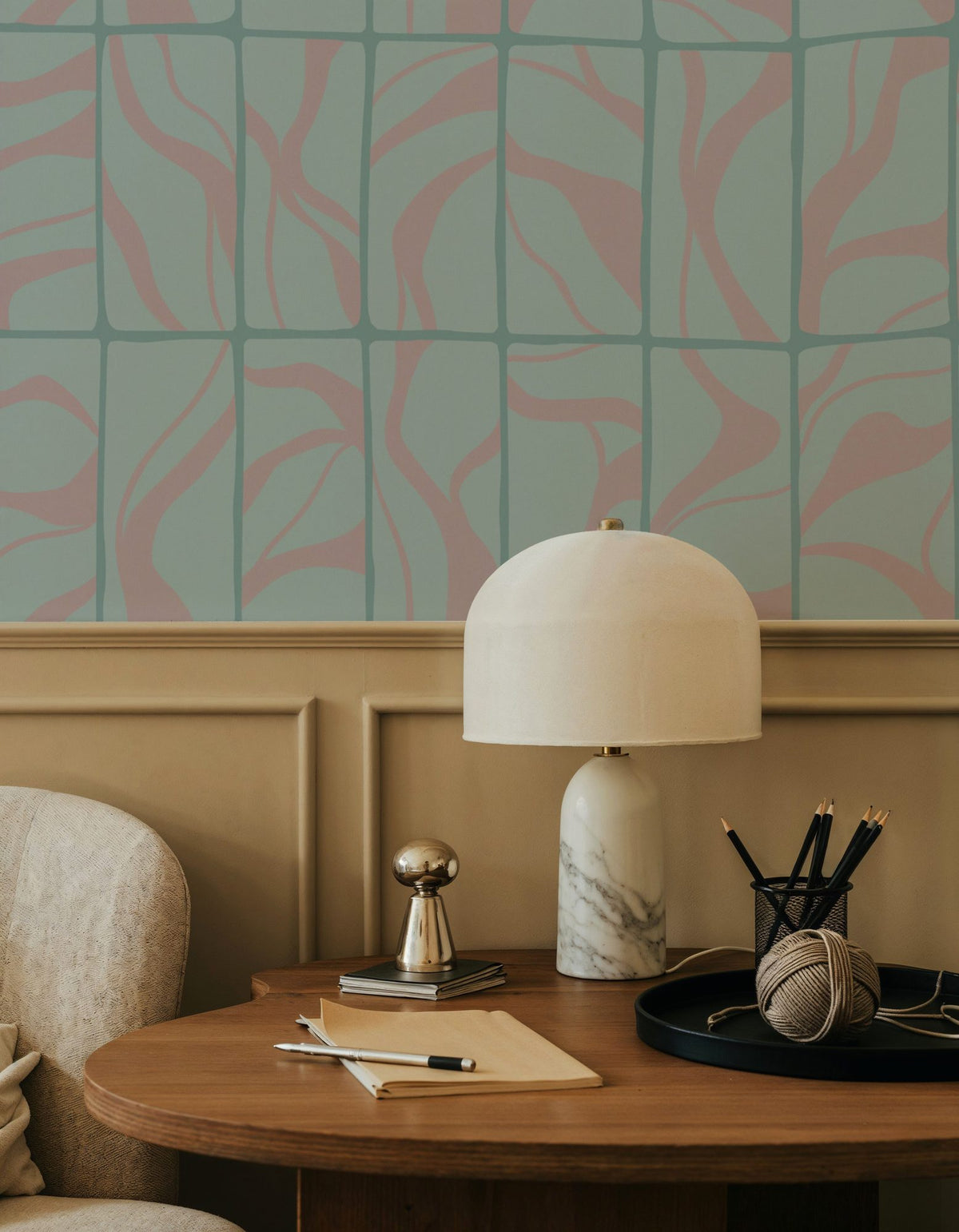 Linear Drift, Sky & Pink Mural Wallpaper - room preview 05