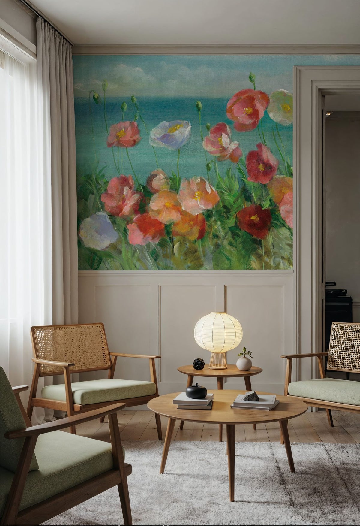 Coastal Poppies Mural Wallpaper - room preview 05