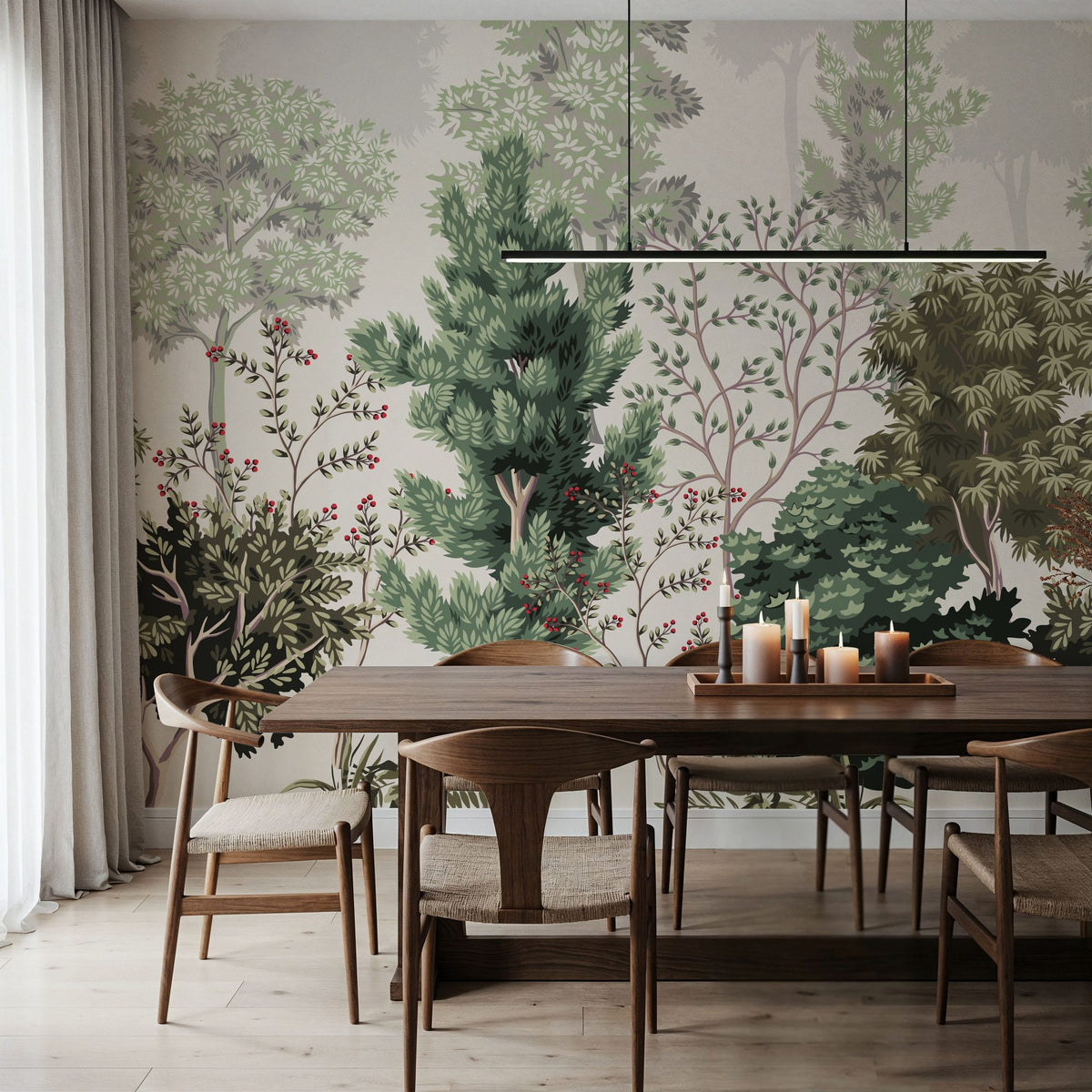 Taiga Trees Mural Wallpaper - room preview 05