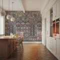 Art Deco Floral Wall Pink Mural Wallpaper - room preview 05