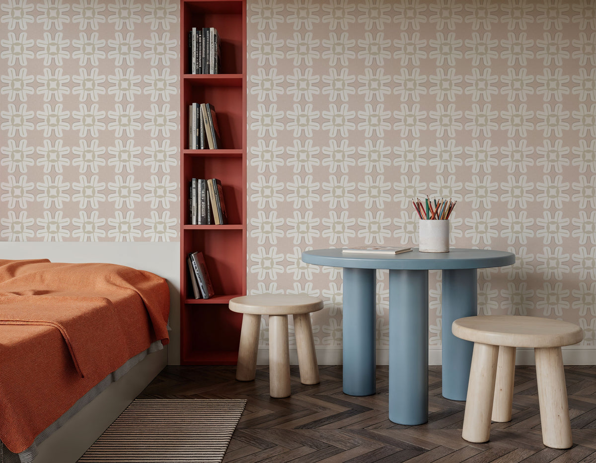 Zelij Flowers Mural Wallpaper - room preview 05