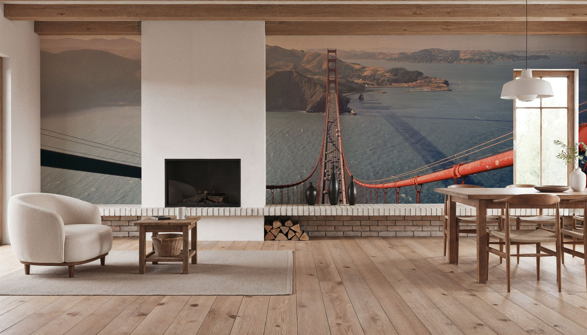 Golden Gate From Above Mural Wallpaper - room preview 05