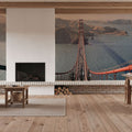 Golden Gate From Above Mural Wallpaper - room preview 05