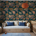 Vibrant Coral Reef, Blue Mural Wallpaper - room preview 05