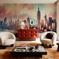 Sunset Hues Over NYC Mural Wallpaper - room preview 05