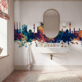 Hannover Germany Skyline Blue & Bronze Mural Wallpaper - room preview 05