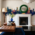 Wigan England Skyline Blue & Bronze Mural Wallpaper - room preview 05