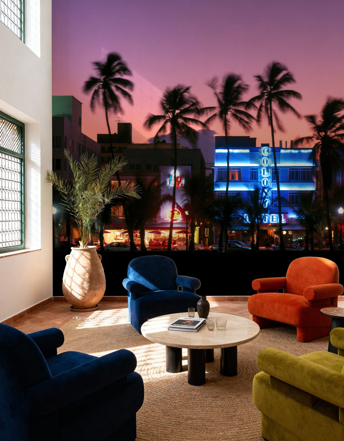 Neon Sunset Boulevard Mural Wallpaper - room preview 05