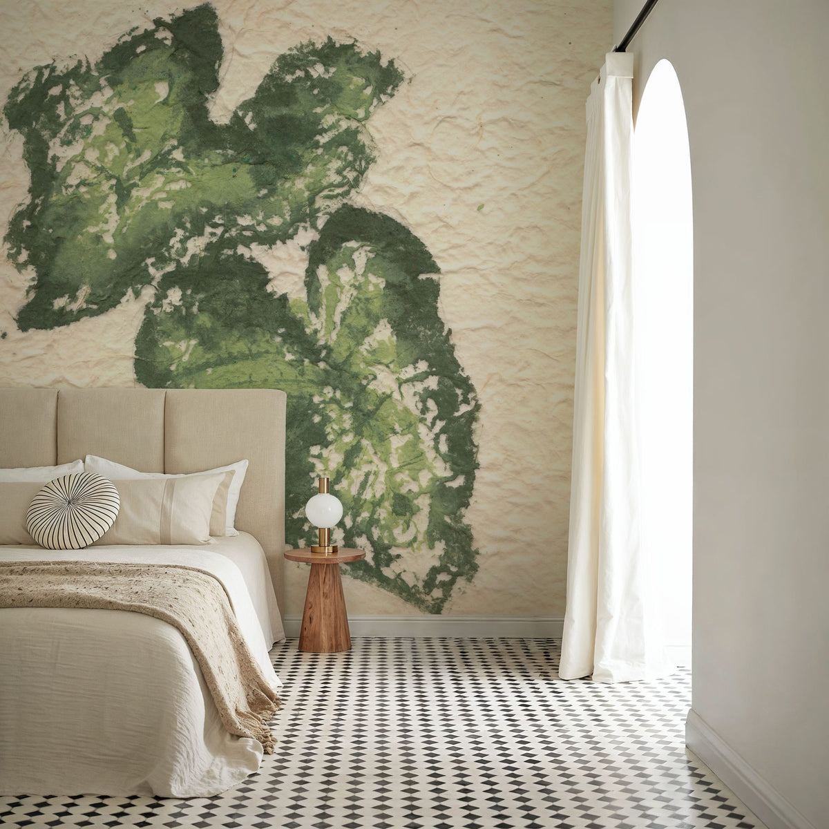 Textile Leaves II Mural Wallpaper - room preview 05