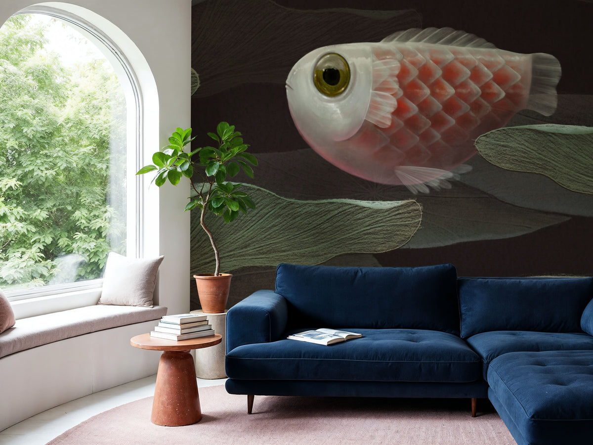 Lily Pond Koi Mural Wallpaper - room preview 05