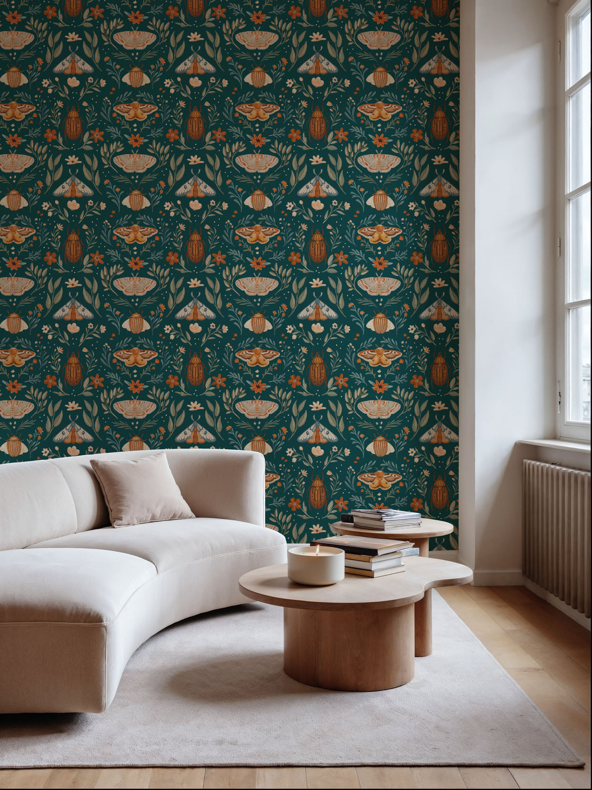 Papilion Chase Green Mural Wallpaper - room preview 05