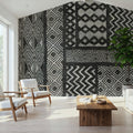 Kuba Abstract BW Mural Wallpaper - room preview 05