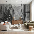 Spanish Islands BW Mural Wallpaper - room preview 05