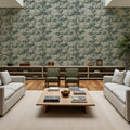 Greenwood Linden, Dusty Green Mural Wallpaper - room preview 05