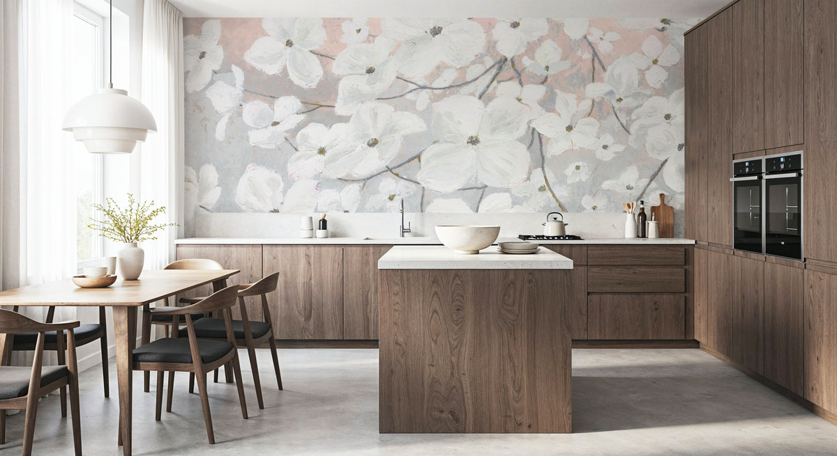 Bringing in Blossoms Blush Mural Wallpaper - room preview 05