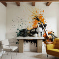 Motorcycle Action Mural Wallpaper - room preview 05