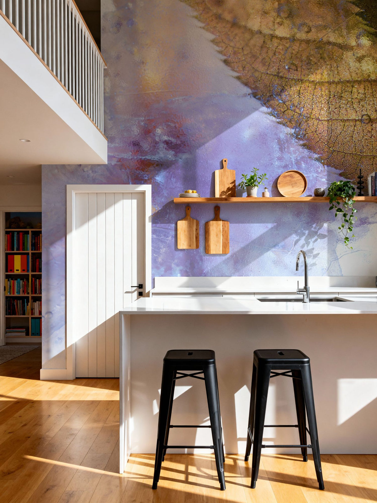 Glacial Leaf Mural Wallpaper - room preview 05