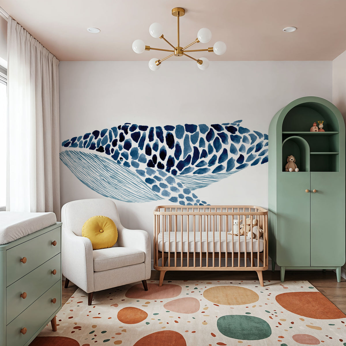 Humpback Whale Mural Wallpaper - room preview 05