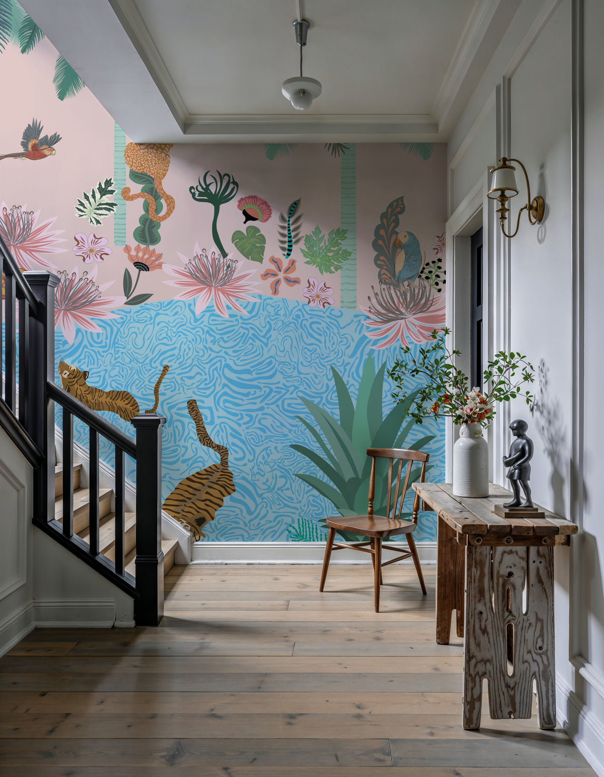 Tiger Swim Mural Wallpaper - room preview 05