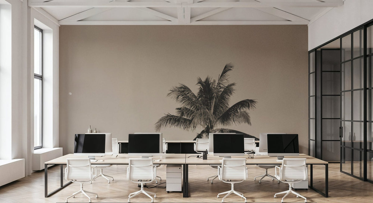 Evening Palm Sepia Mural Wallpaper - room preview 05