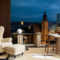 Sky Blue Twilight Metropolis Mural Wallpaper - room preview 05