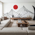 Line Mountain Sun Mural Wallpaper - room preview 05