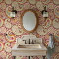 Harvest Paisley Red Mural Wallpaper - room preview 05