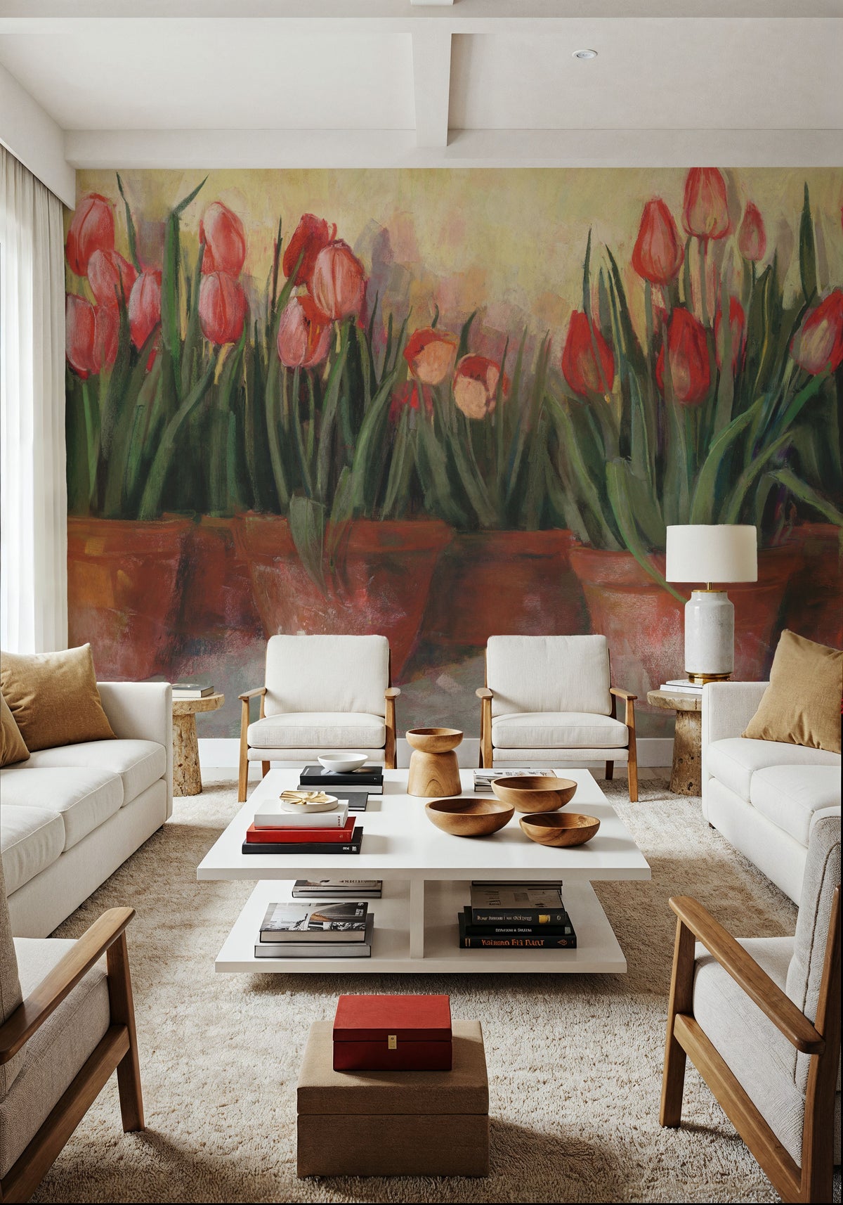 Pattys Tulips Mural Wallpaper - room preview 05