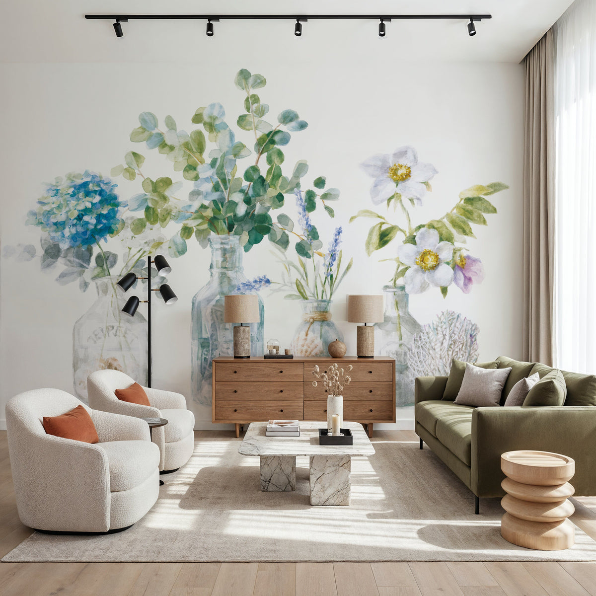 Beach Flowers I Mural Wallpaper - room preview 05