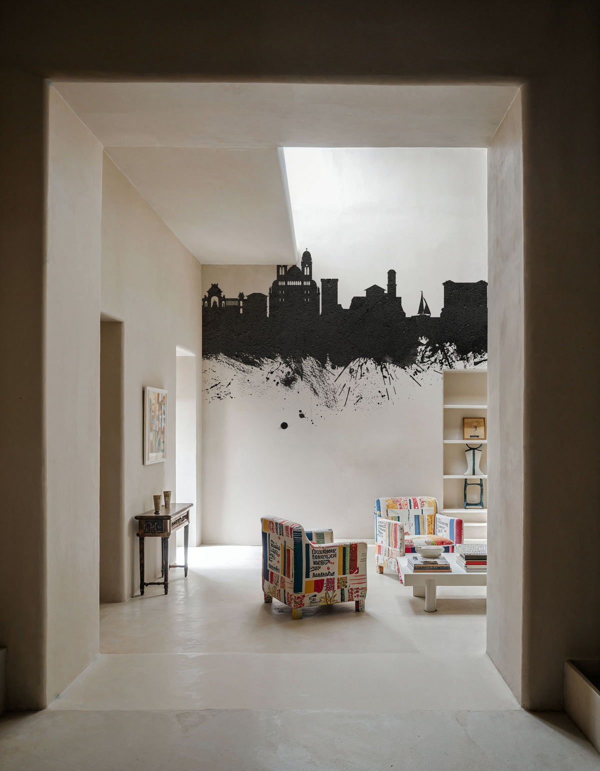 Marseille France Skyline Black & White Mural Wallpaper - room preview 05