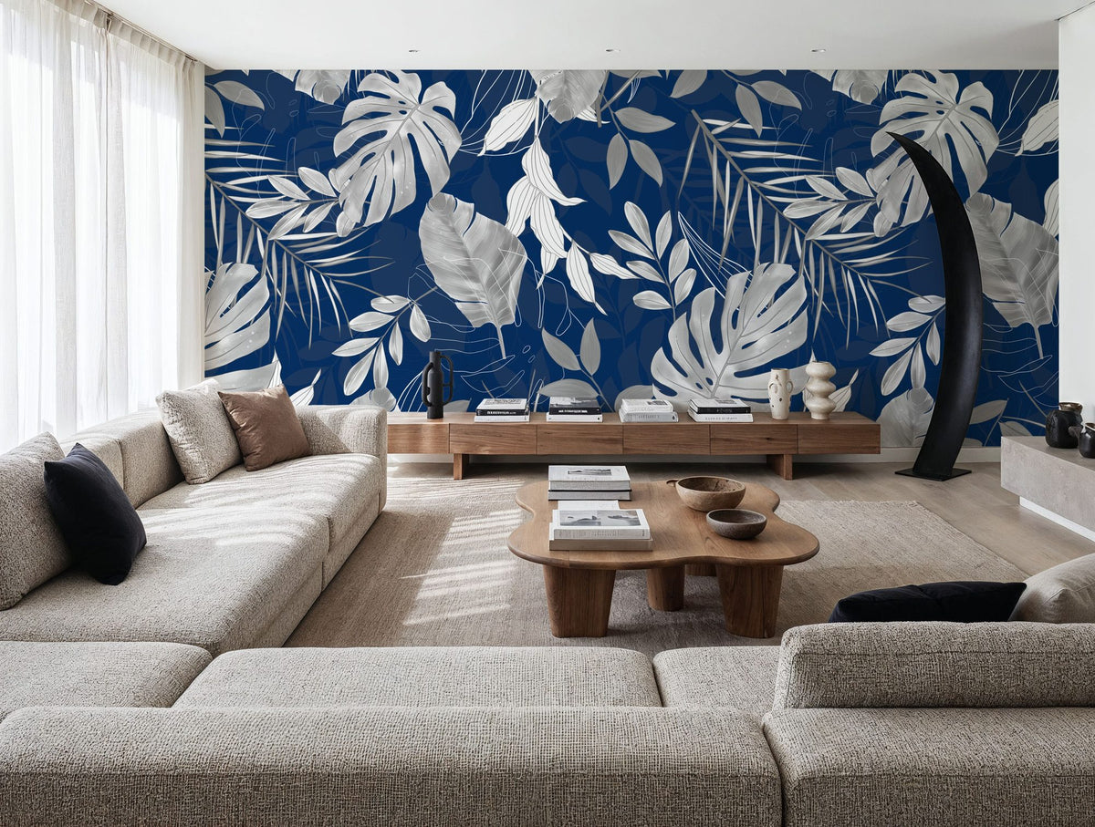 Fall Winds Ahead Mural Wallpaper - Blue Tone - room preview 05