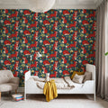 Friendly Foxes Mural Wallpaper - Red Tone - room preview 05