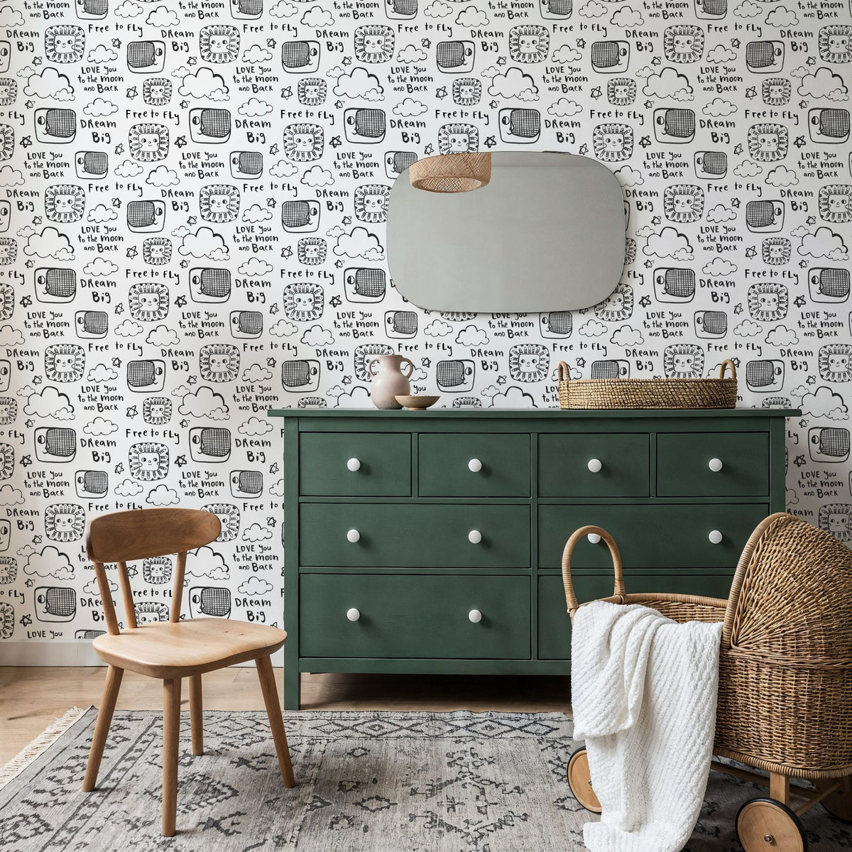 Sky Is the Limit White Mural Wallpaper - room preview 05