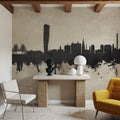Malmö Sweden Skyline Concrete Mural Wallpaper - room preview 05