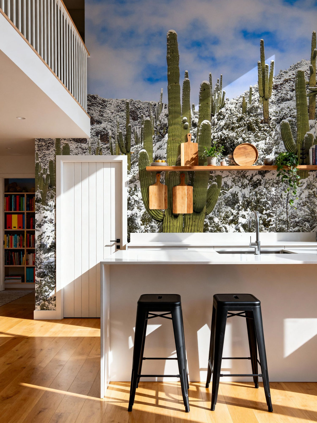 Snowy Desert Cactai Mural Wallpaper - room preview 05