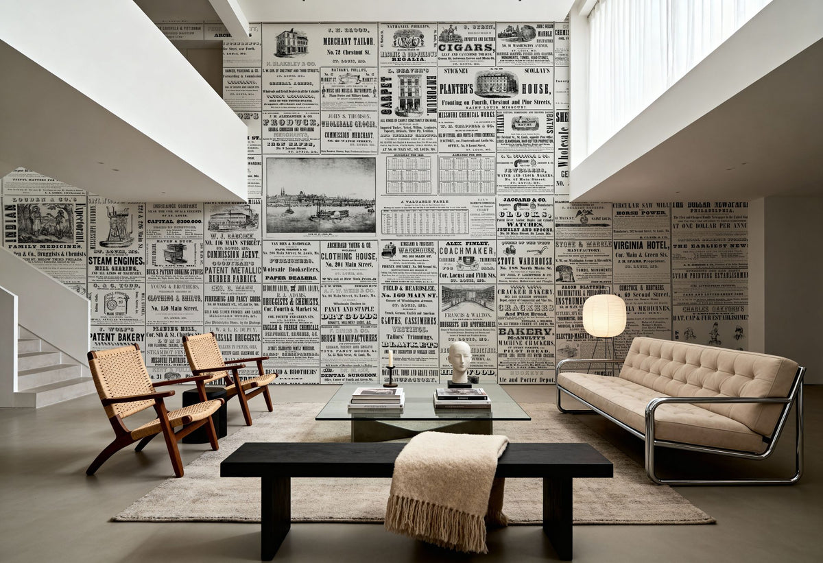 Dwellpaper Vintage Newspaper Mural Wallpaper image 5