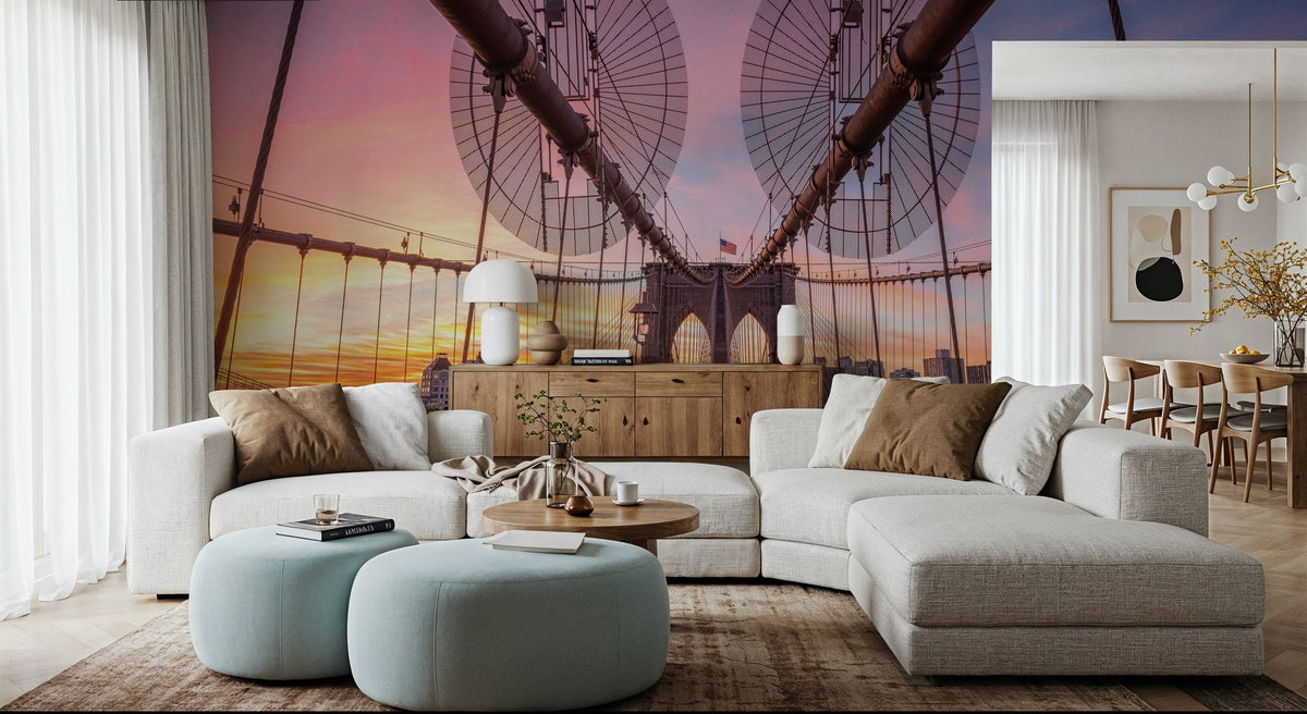 Brooklyn Bridge At Sunrise Pt. II Mural Wallpaper - room preview 05