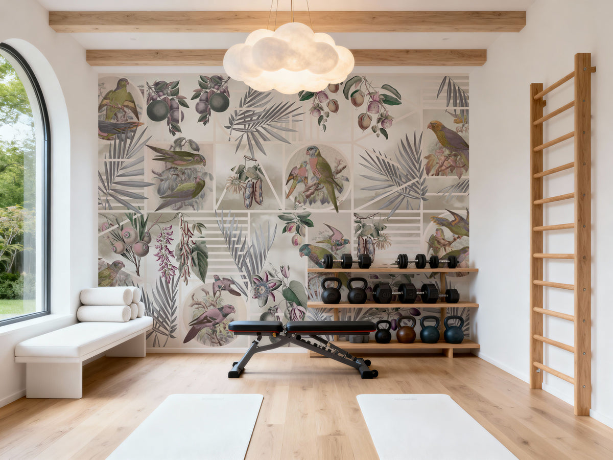 Parrots Study Mural Wallpaper - room preview 05