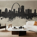 St Louis Missouri Skyline Concrete Mural Wallpaper - room preview 05