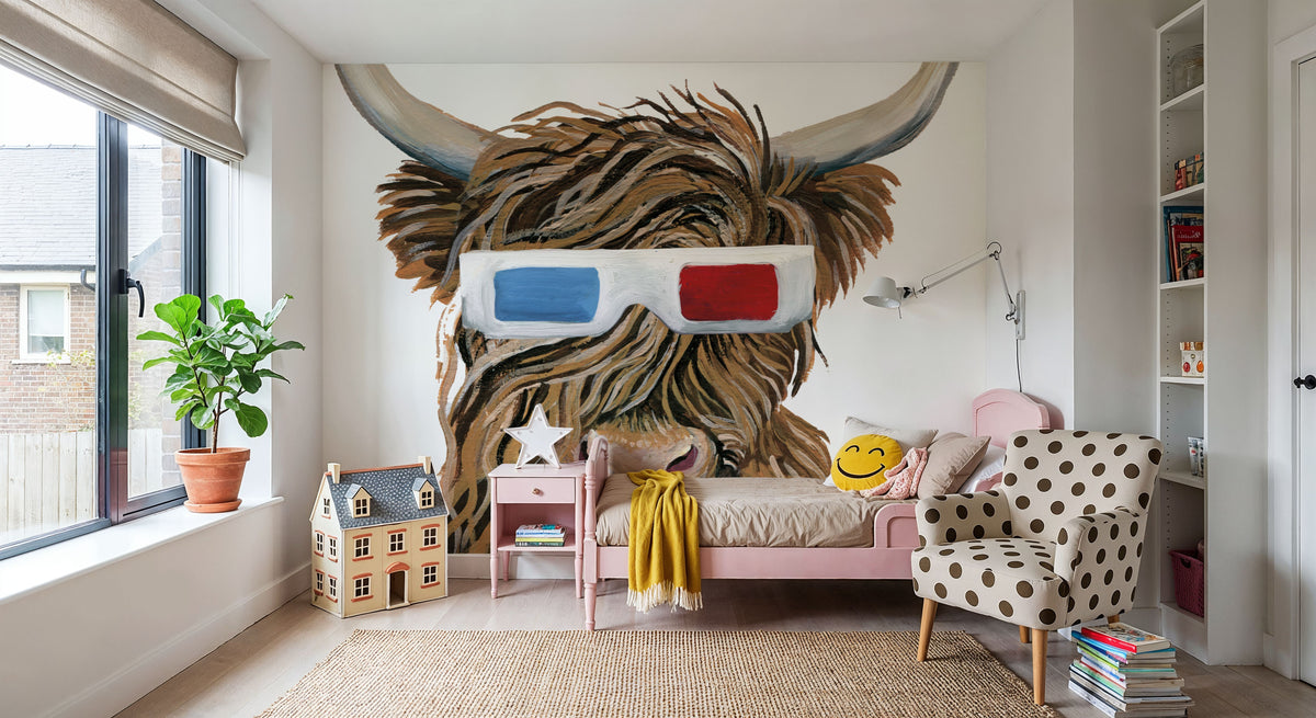 Movie Cow Popcorn Mural Wallpaper - room preview 05