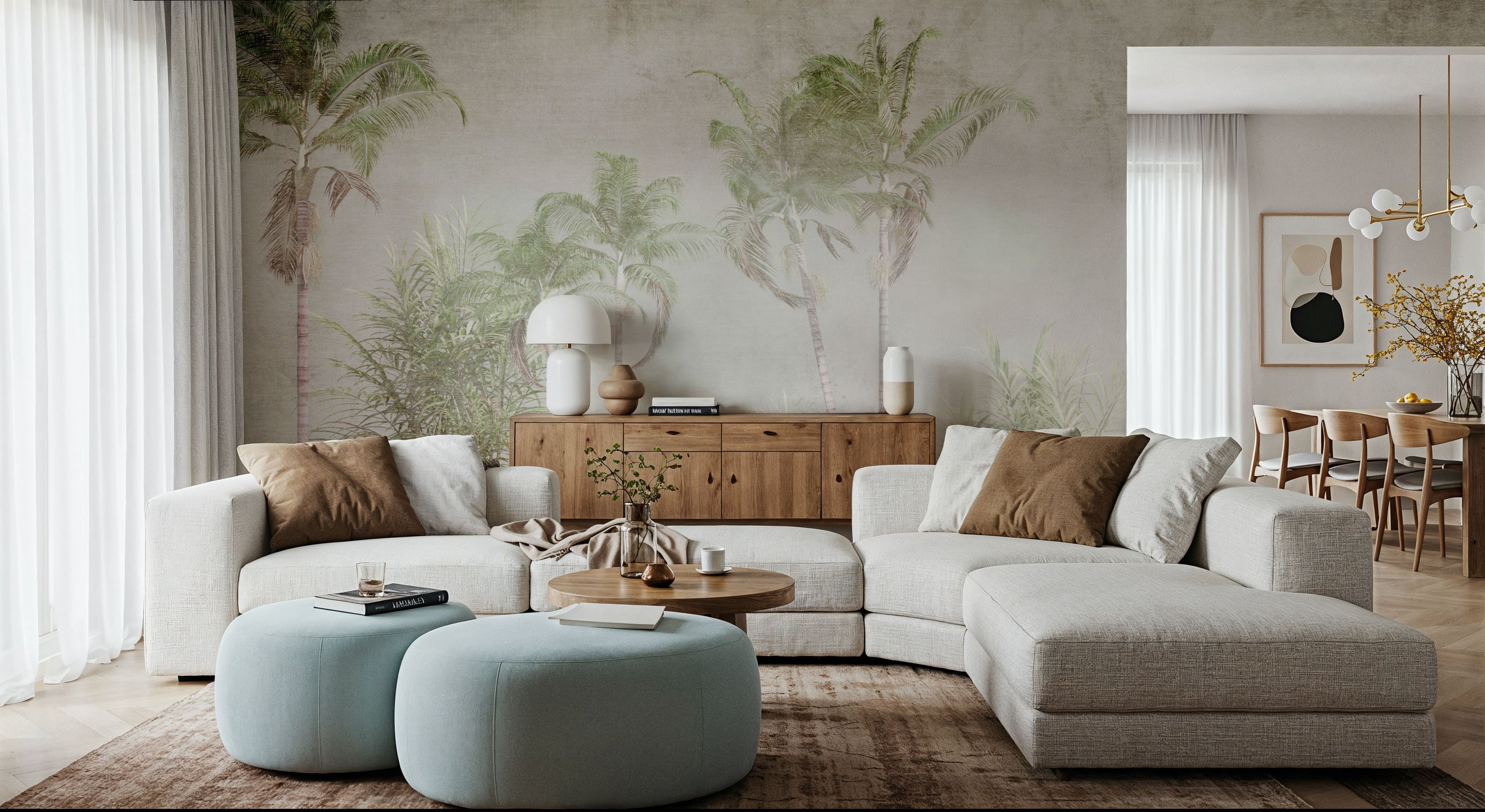 Antique Jungle Mural Wallpaper