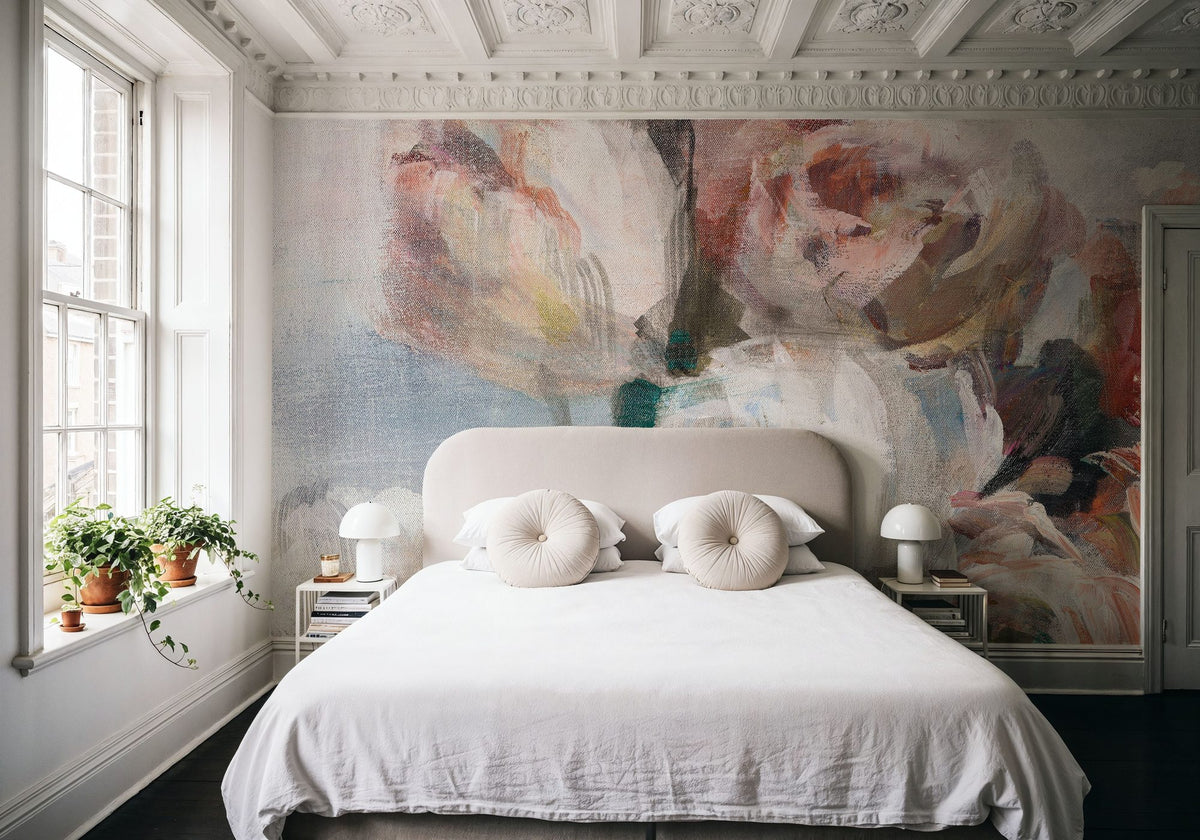 Fall Bouquet on White Panel I Mural Wallpaper - room preview 05