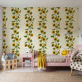 Sunflower Stripes, Cream Mural Wallpaper - room preview 05