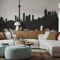 Toronto Canada Skyline Black & White Mural Wallpaper - room preview 05