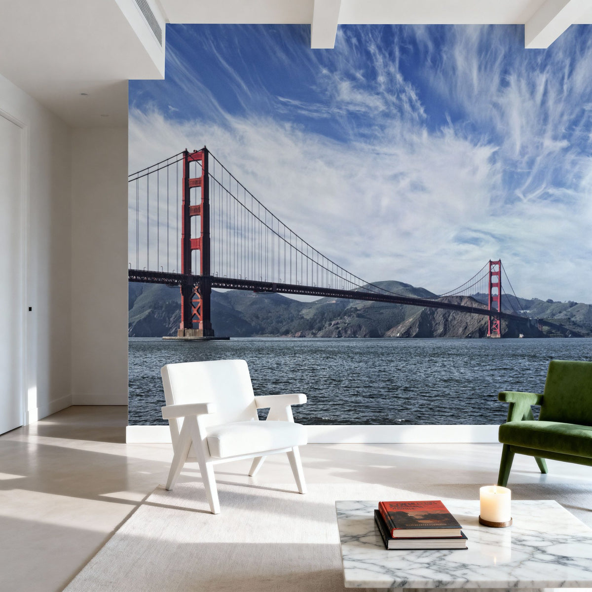 Golden Gate Blue Sky Mural Wallpaper - room preview 05