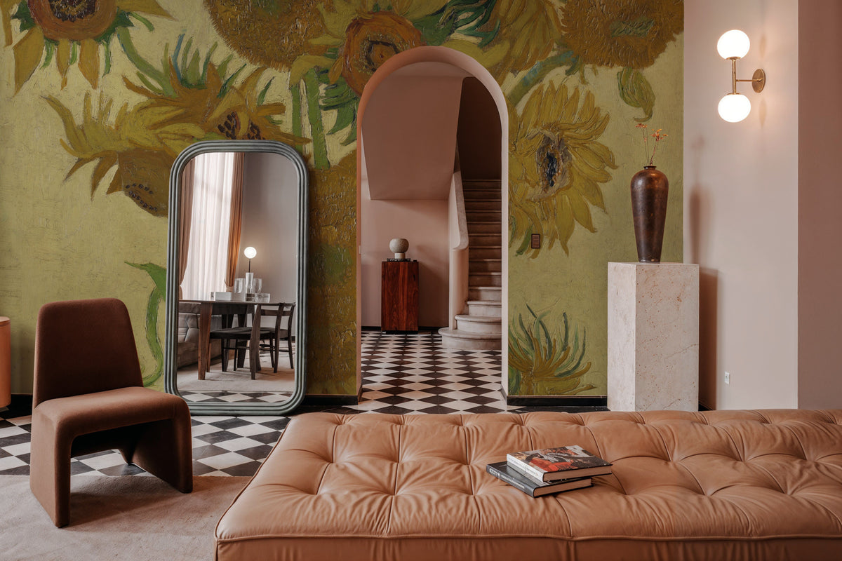 Sunflowers Mural Wallpaper - Red Tone - room preview 05