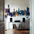 Ipswich England Skyline Blue & Bronze Mural Wallpaper - room preview 05