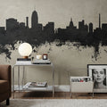 Lansing Michigan Skyline Concrete Mural Wallpaper - room preview 05